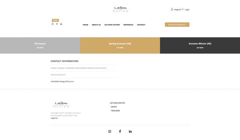 Lafem Design Office Web Sitesinin İletişim Sayfası Tasarımı